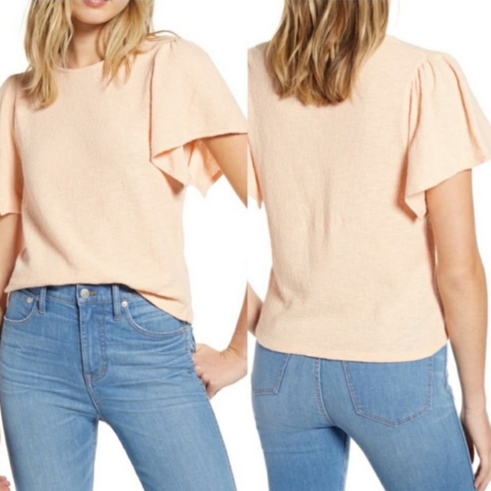 Madewell Texture & Thread Flutter-Sleeve Top